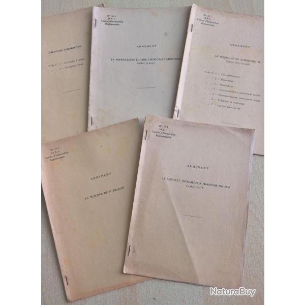 5 livrets d'instruction r�gimentaire du 36�me D.I et du18�me R.I
