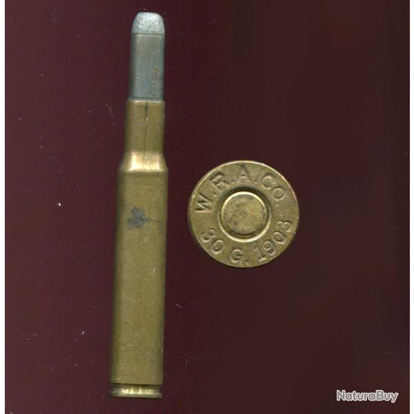 .30-03 Govt Mle 1903 - RARE - marquage : WRACo .30 G. 1903 - �tui laiton de 65.1 mm -fente au collet