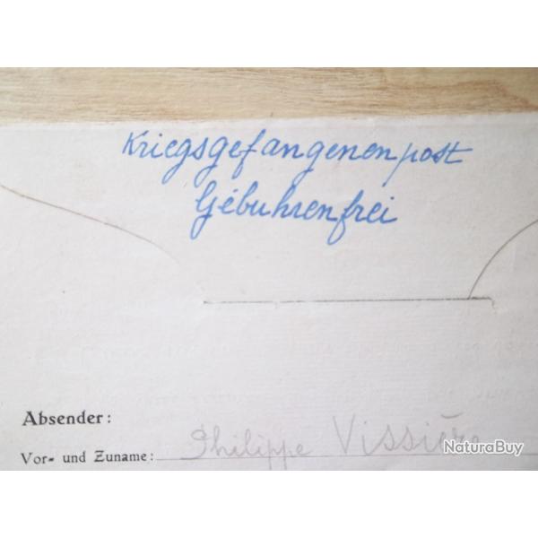 28 juillet 1940 lettre prisonnier guerre document militaire Oflag officier