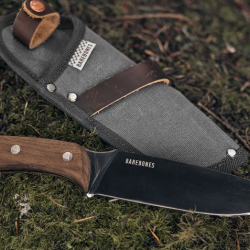 Barebones Woodsman No.6 - Couteau Bushcraft &agrave; Lame Fixe SK5 avec Manche en Noyer et &Eacute;tui