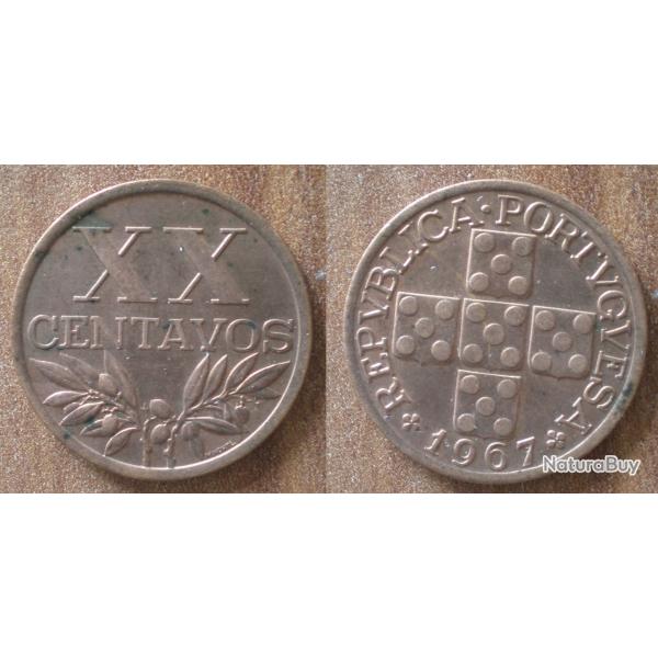 Portugal 20 Centavos 1967 Piece Europe Centavo Escudos