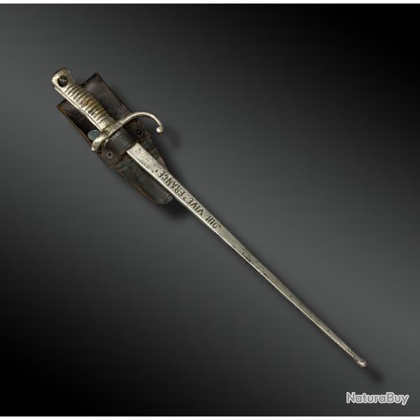 BA�ONNETTE pour fusil d'enfant, dit fusil Garrigues avec fourreau - France - Vers 1880