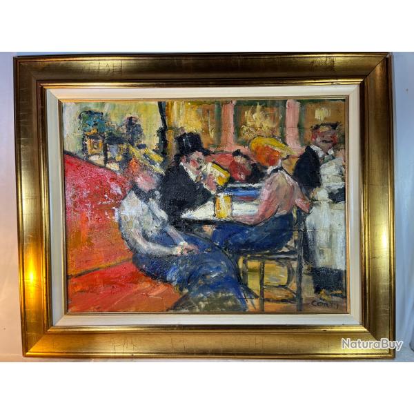 Corti Jacques sc�ne de bar en 1900 huile sur panneau