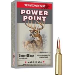 MUNITIONS WINCHESTER CALIBRE 7MM-08 REM POWER POINT 140gr - 9g x20