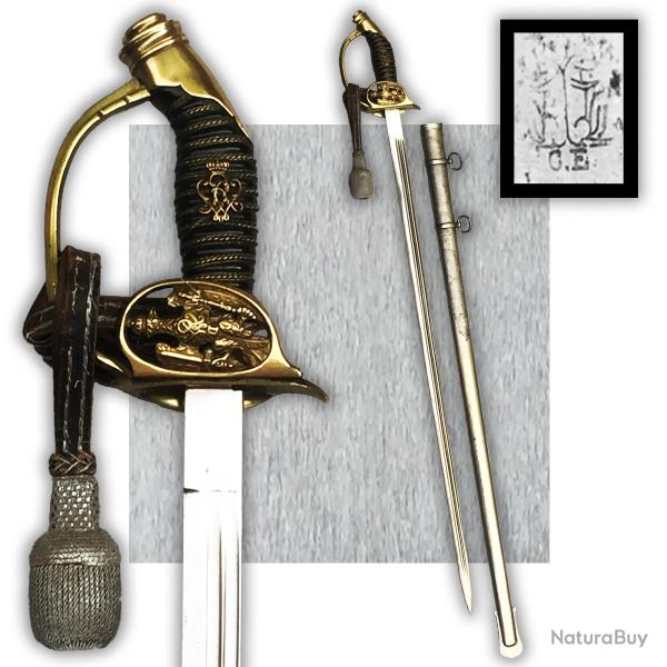 RARE & BEAU SABRE PALASH D'OFFICIER PRUSSIEN LAME BRILLANTE M1889 WW1 KAISER ORIGINAL