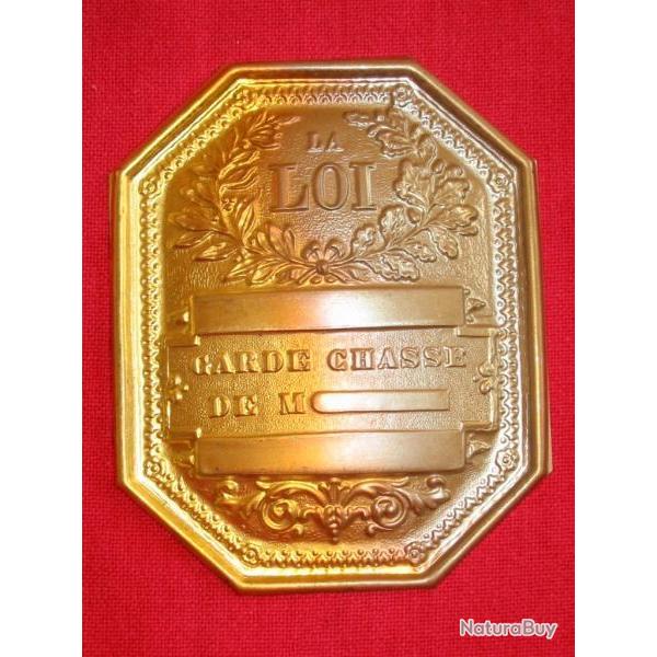 Plaque de garde chasse