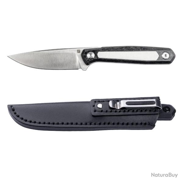 Couteau Real Steel Dex Apex Lame Acier M390 Manche Carbone & White G10 �tui Kydex RS3501FW