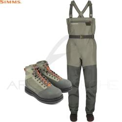 Pack waders SIMMS Tributary Basalt + chaussures caoutchouc LS