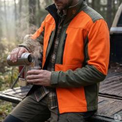 Veste Francital Softshell Chambaran Orange manches amovibles norme NF S 74 567