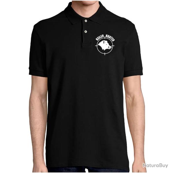 Polo Keiler Hunter noir logo 1