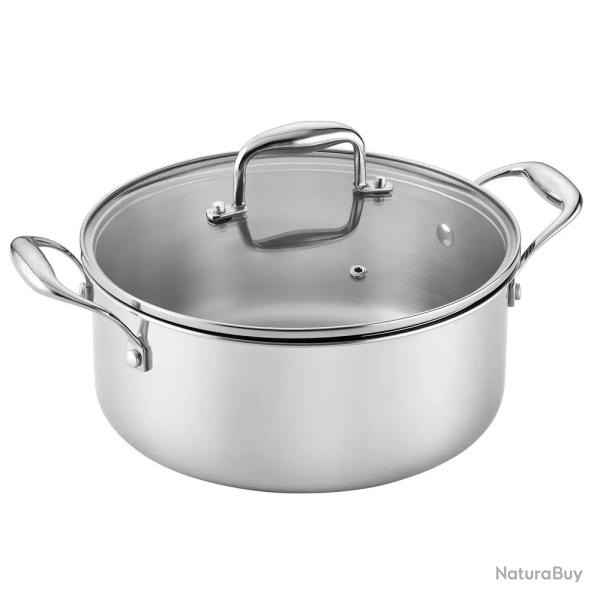Faitout  24 cm Lumia Tri-Ply 2,5mm Acier 18/10 avec Couvercle