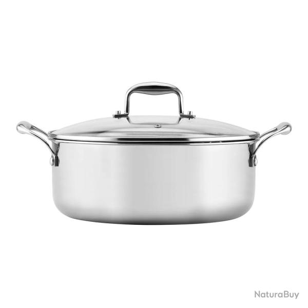 Faitout � 28 cm Lumia Tri-Ply 2,5mm Acier 18/10 avec Couvercle