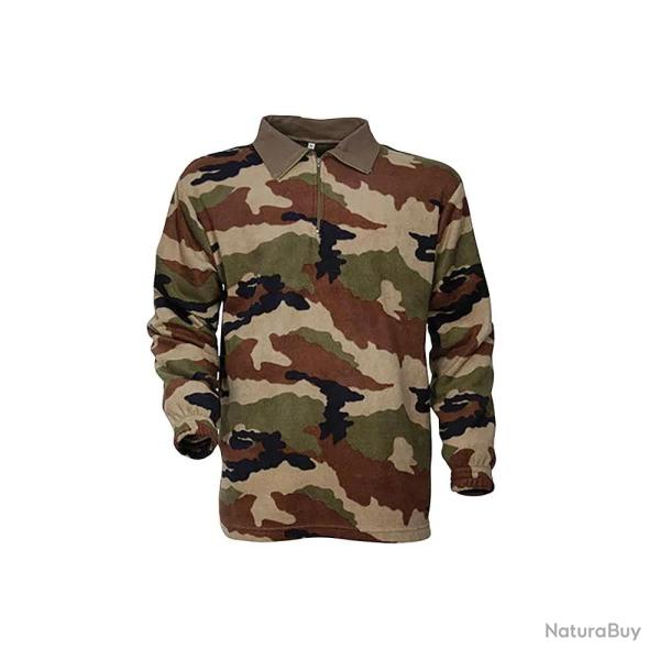 Chemise F1 Polaire Camo Polyester 220g m Col Zipp Coton