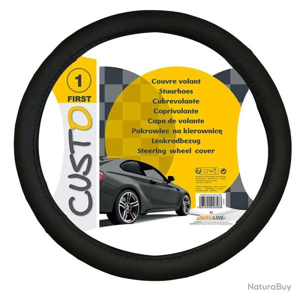 Couvre volant noir universel - Protection textile auto
