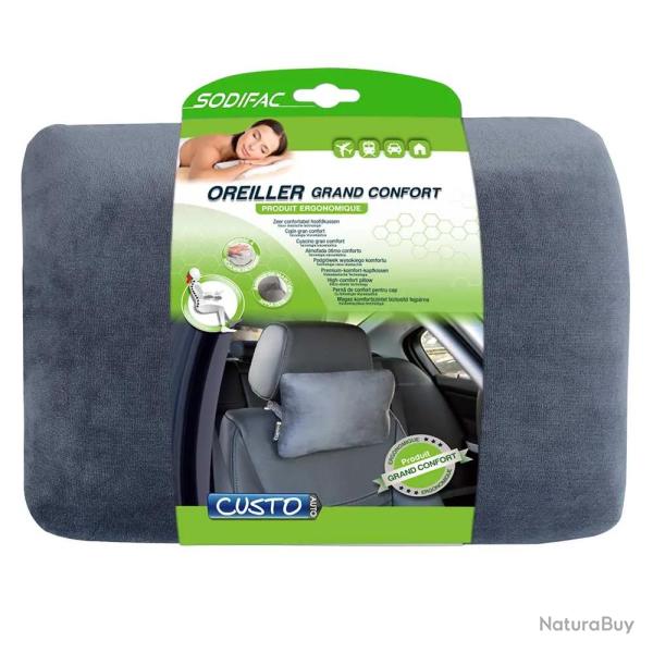 Oreiller voiture mousse m�moire forme housse lavable sangle