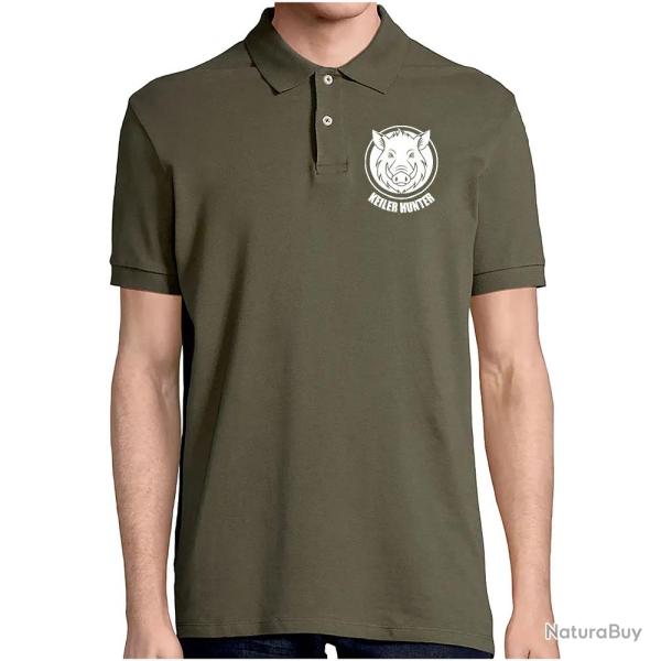 Polo Keiler Hunter kaki 100% coton manches courtes logo 3 3XL