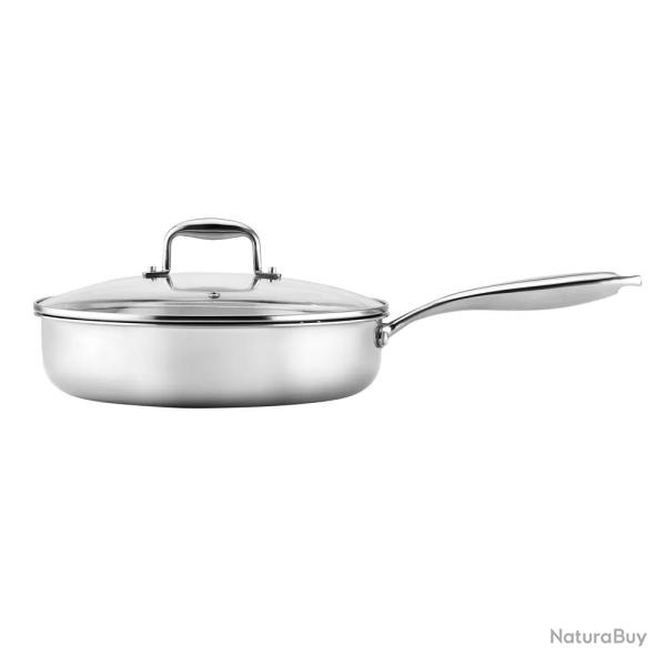 Sauteuse  28 cm Lumia Tri-Ply 2,5mm Acier 18/10 Couvercle Tous Feux