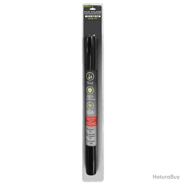 Film solaire lectrostatique noir 0,74x3m opacit 5%