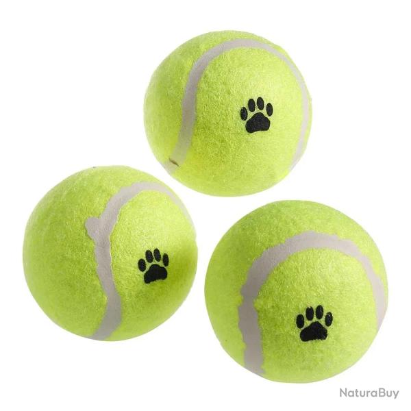 3 balles tennis � 6,25 cm en filet