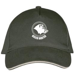 Casquette Keiler Hunter Army beige en coton bross&eacute; r&eacute;glable