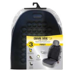 Couvre si&egrave;ge universel relaxant noir - Soulage tensions musculaires