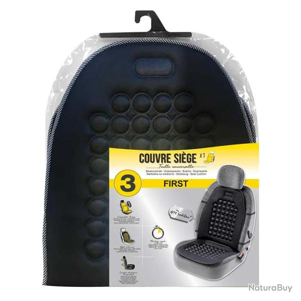 Couvre si�ge universel relaxant noir - Soulage tensions musculaires