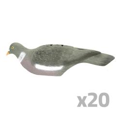 Lot de 20 Pigeons ramier en coquille l&eacute;ger