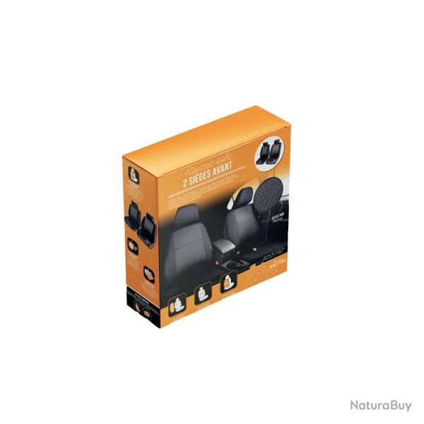 2 Housses si�ges avants Catania noir avec appui-t�tes inclus