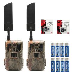 Kit 2 Cam&eacute;ras D&eacute;tecteurs Live Camouflage + 16 Piles + 2 Cartes SD
