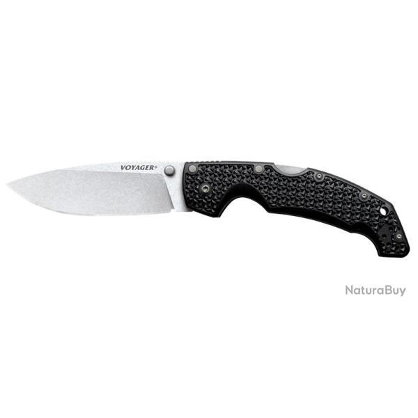 Couteau Cold Steel Large Drop Point Voyager - Lame 102mm - Manche Griv-Ex - Clip r�versible