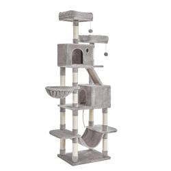 Grand arbre &agrave; chat tour de jeu 206 cm gris clair 12_0005986