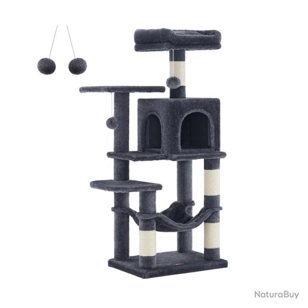 Arbre � chat hamac tour de jeux 143 cm gris 2_0003847