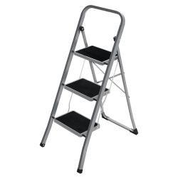 &Eacute;chelle domestique &agrave; 3 marche pliable largeur de marche 20 cm antid&eacute;rapant avec barre d'appui charg