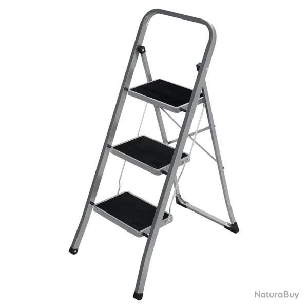 �chelle domestique � 3 marche pliable largeur de marche 20 cm antid�rapant avec barre d'appui charg