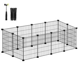 Enclos modulable pour petits animaux cage int&eacute;rieur maillet en caoutchouc offert cochon d'inde lapi
