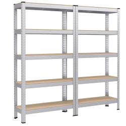 &Eacute;tag&egrave;re charge lourde &agrave; 5 niveaux 150 x 75 x 30 cm charge totale 650 kg (130 kg/niveau) &eacute;tag&egrave;re de