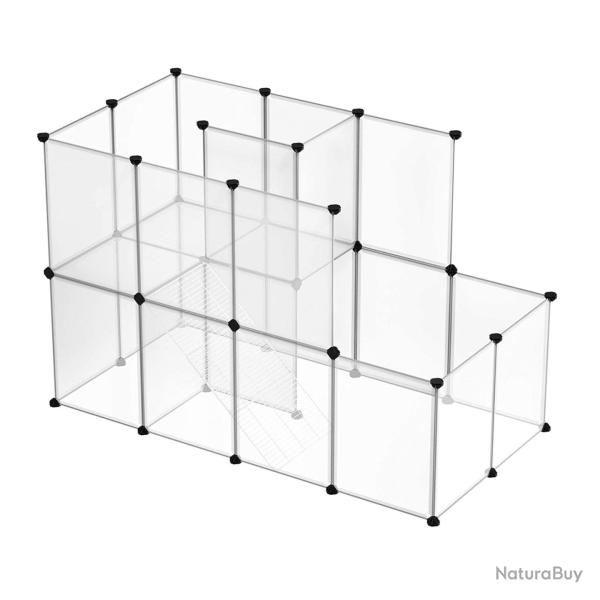 Enclos modulable parc pour cochons d'inde modulable 143 x 73 x 93 cm plastique transparent 12_00053
