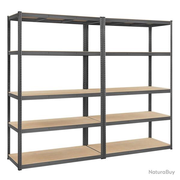 tagre charge lourde 60 x 120 x 200 cm  5 niveaux meuble de rangement en acier montage sans outil