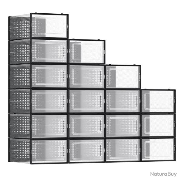 Bo�tes � chaussures lot de 18 rangement chaussures pliable pour pointure jusqu'� 44 transparent et