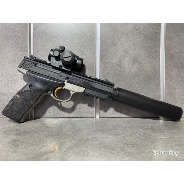 Pack Pistolet BROWNING Buck Mark Micro Black Label + Point rouge + Silencieux