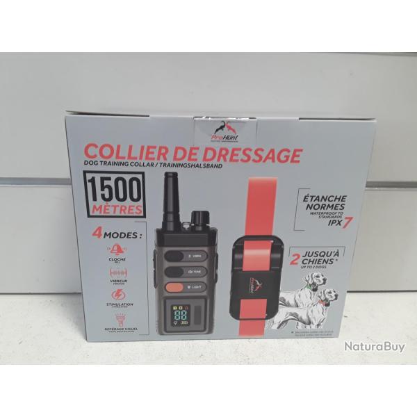 wahoo !Collier de dressage Prohunt 1500m +tlcommande cloche, vibreur, stimulation, reperage visuel