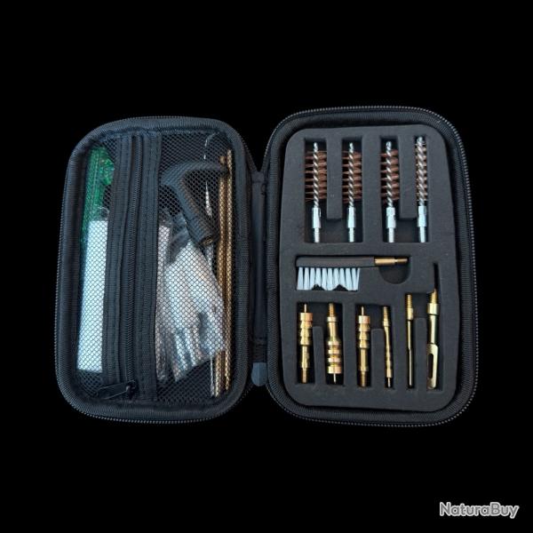 Kit universel de nettoyage multicalibre - 21 pi�ces avec trousse zipp�e