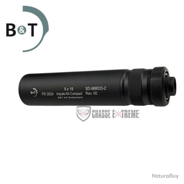 Silencieux B&T Impuls-IIA Compact 1/2X28 Cal 9x19 Noir