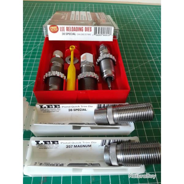 jeu d'outils lee + raccourcisseur de douille 38spl / 357mag