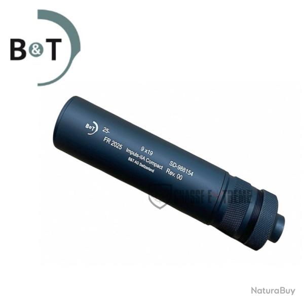 Silencieux B&T Impuls-IIA Compact 1/2X28 Cal 9x19 mm pour CZ75/CZ P-07 Duty