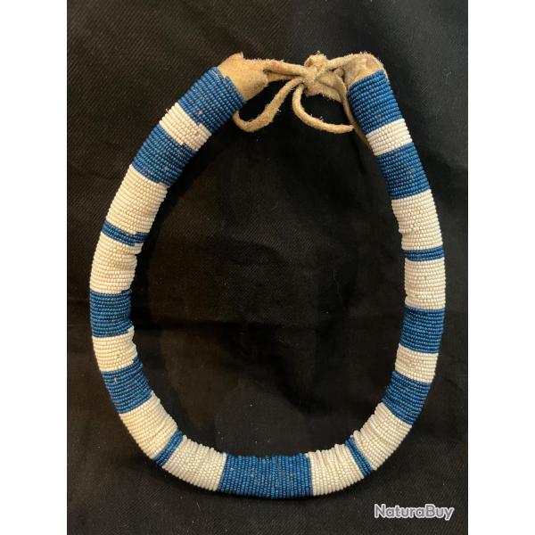 Collier indien des plaines old style perl� reconstitution indianiste