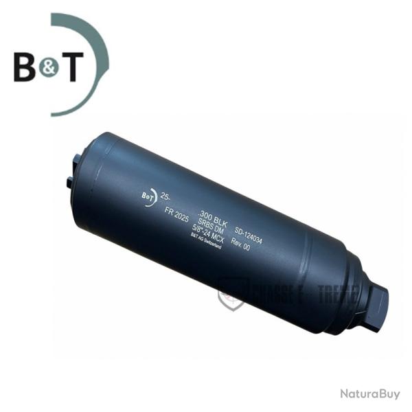 Silencieux B&T SRBS DM 5/8x24 Cal 308/300 Blk pour SIG MCX Noir