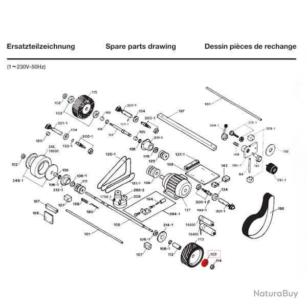 Pi�ce d�tach�e Dick - Couvercle de bride pour aff�teuse � bande Dick SM 160T