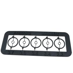 plaquette de 12 inserts pour guidon Ansch&uuml;tz anneau central de 3.3 &agrave; 3.7 mm
