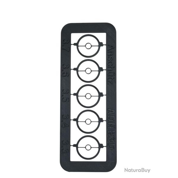 plaquette d'inserts pour guidon Ansch�tz anneau central de 3.3 � 3.7 mm